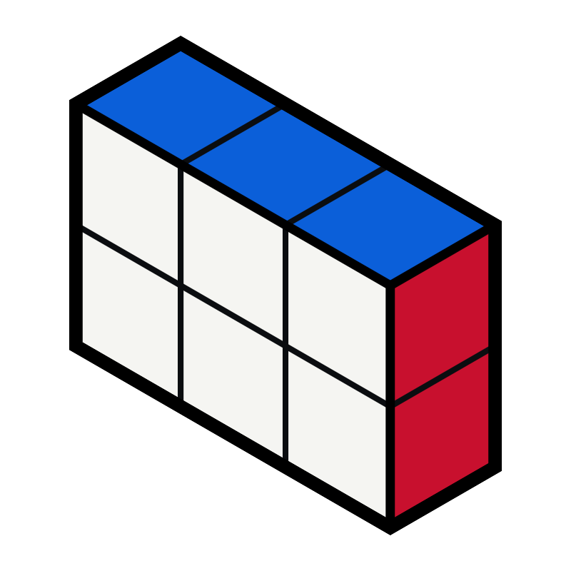 The 2×3×1 in colour, as Play draws it.