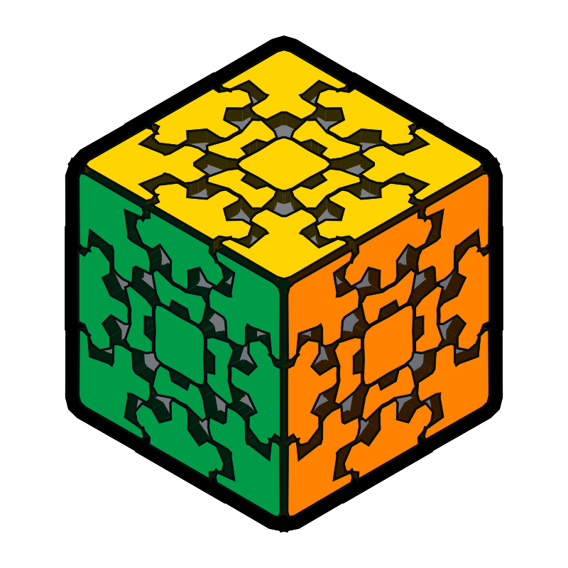 The Gear Cube in colour, as the app draws it.