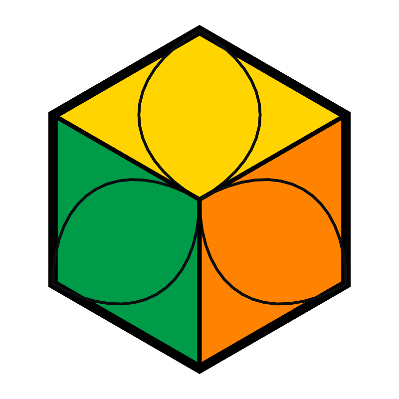 The Petal Cube in colour, as the app draws it.